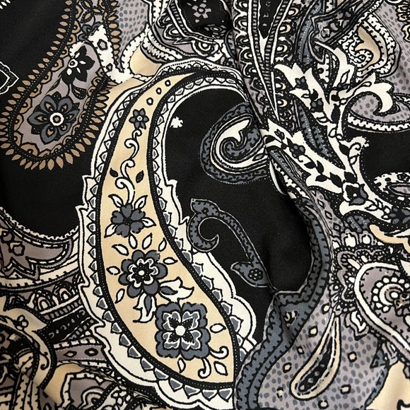 NY Collection Paisley Print Black Dress Macys Women's Medium M - Picture 5 of 13